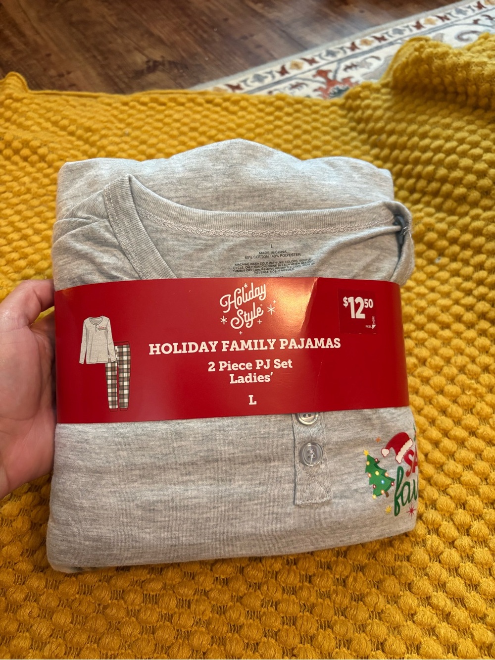 Old Navy Gray and Red Ladies Holiday Family Pajama Set